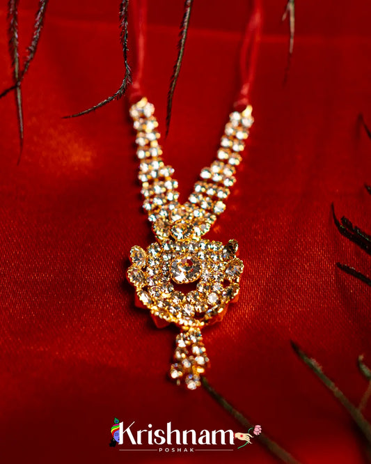 Kundan Locket Neck Mala for Shri Krishna, Radha & Laddu Gopal Ji (Size 3to6) - Krishnam Poshak