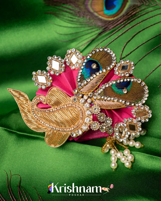 Handmade Heavy Pagdi For Shri Krishna & Laddu Gopal Ji - Krishnam Poshak