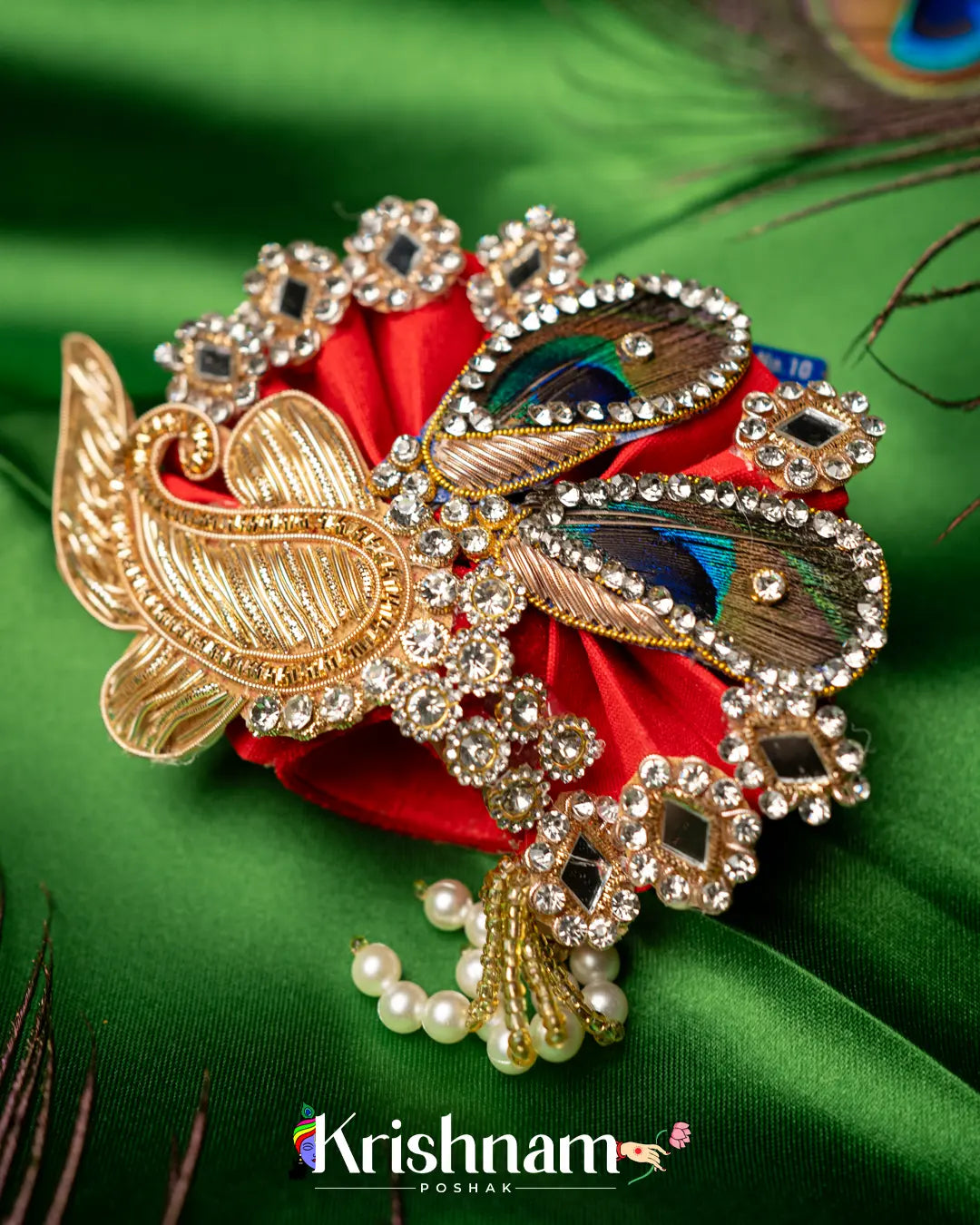 Handmade Heavy Pagdi For Shri Krishna & Laddu Gopal Ji - Krishnam Poshak