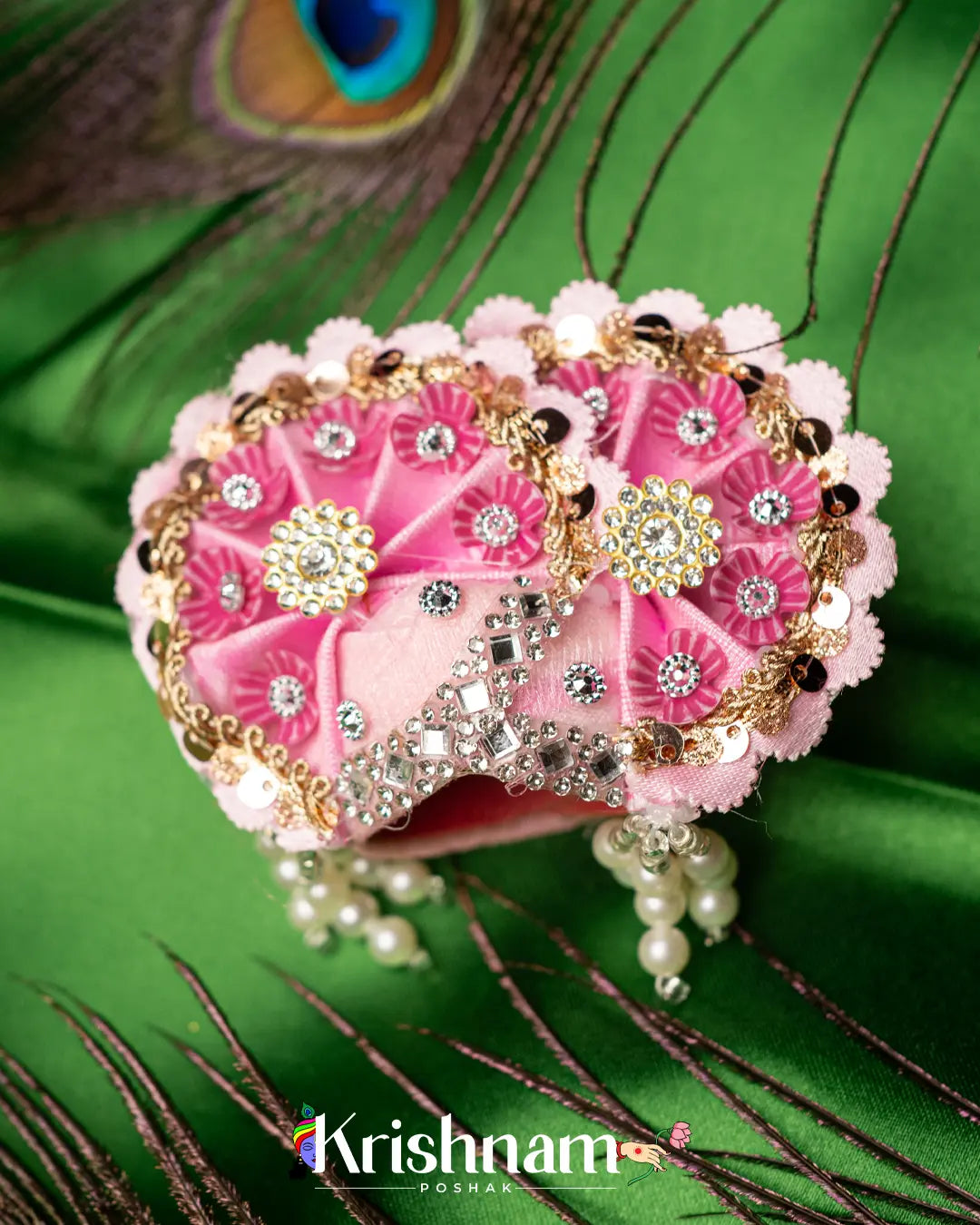 Heavy Work Pagdi For Shri Krishna & Laddu Gopal Ji - Krishnam Poshak