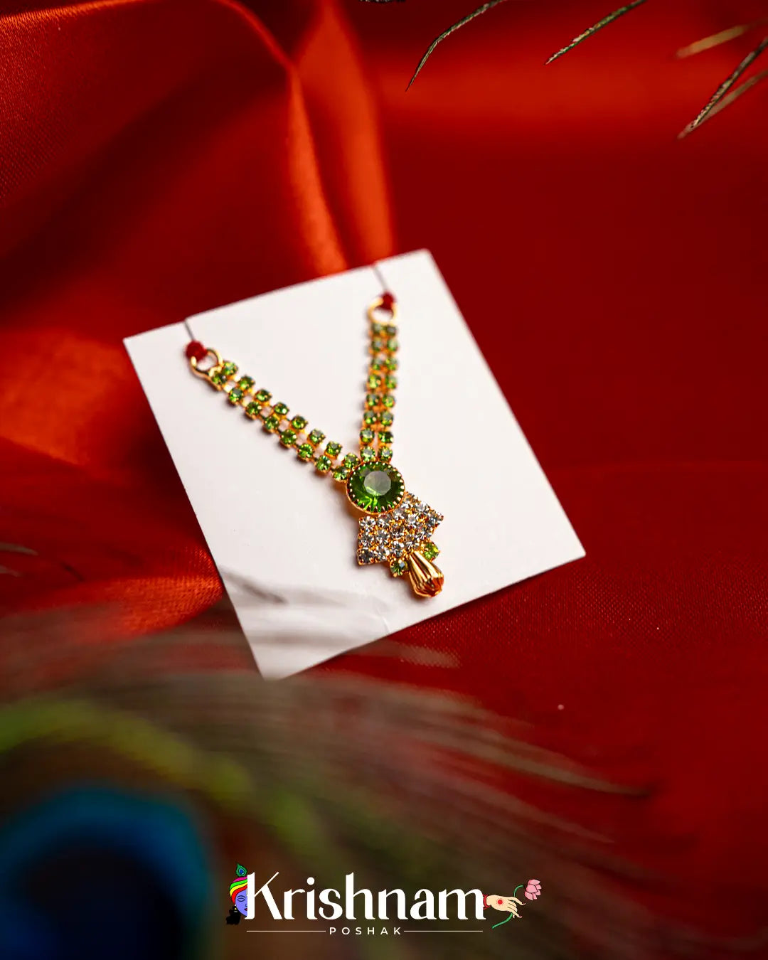 Kundan Heavy Round shape Mala for Shri Krishna, Radha & Laddu Gopal Ji (Size 2to4) - Krishnam Poshak
