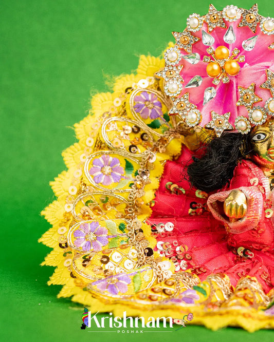 Red Net Dress For Laddu Gopal (Without Pagdi ) - Krishnam Poshak
