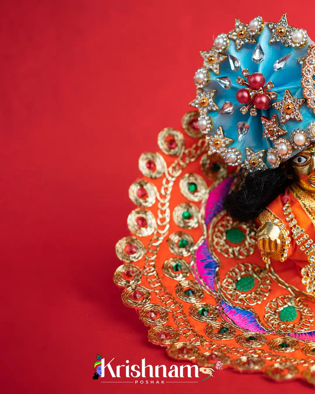 Orange Dress for Laddu Gopal (Pagdi Not Included) Krishnam Poshak