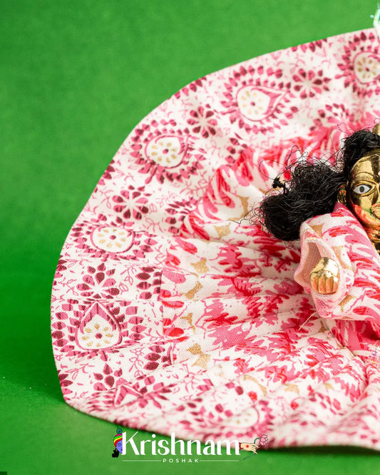 Soft Cotton Pink Dress For Laddu Gopal (Without Pagdi ) - Krishnam Poshak