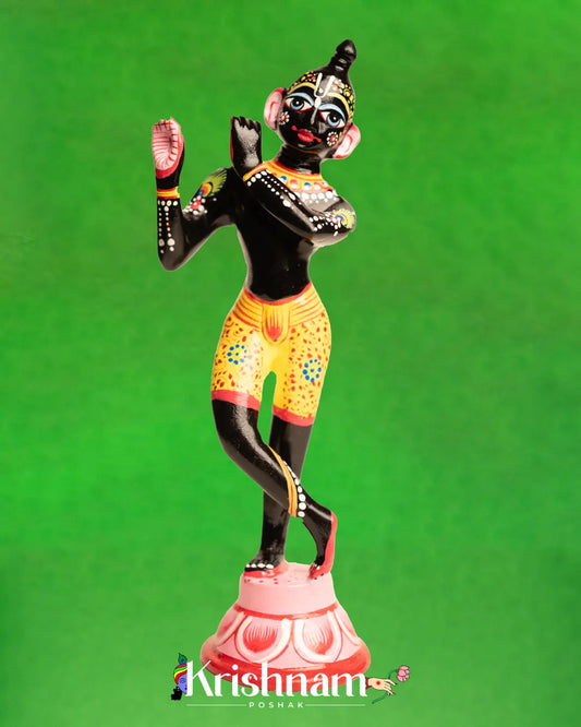 Brass Radha Krishna Idol With Tribhanga Posture (9 Inch) (5No) Krishnam Poshak