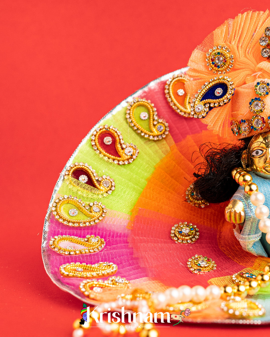 Multicolor Handmade Dress For Laddu Gopal (Pagdi & Patka Included)