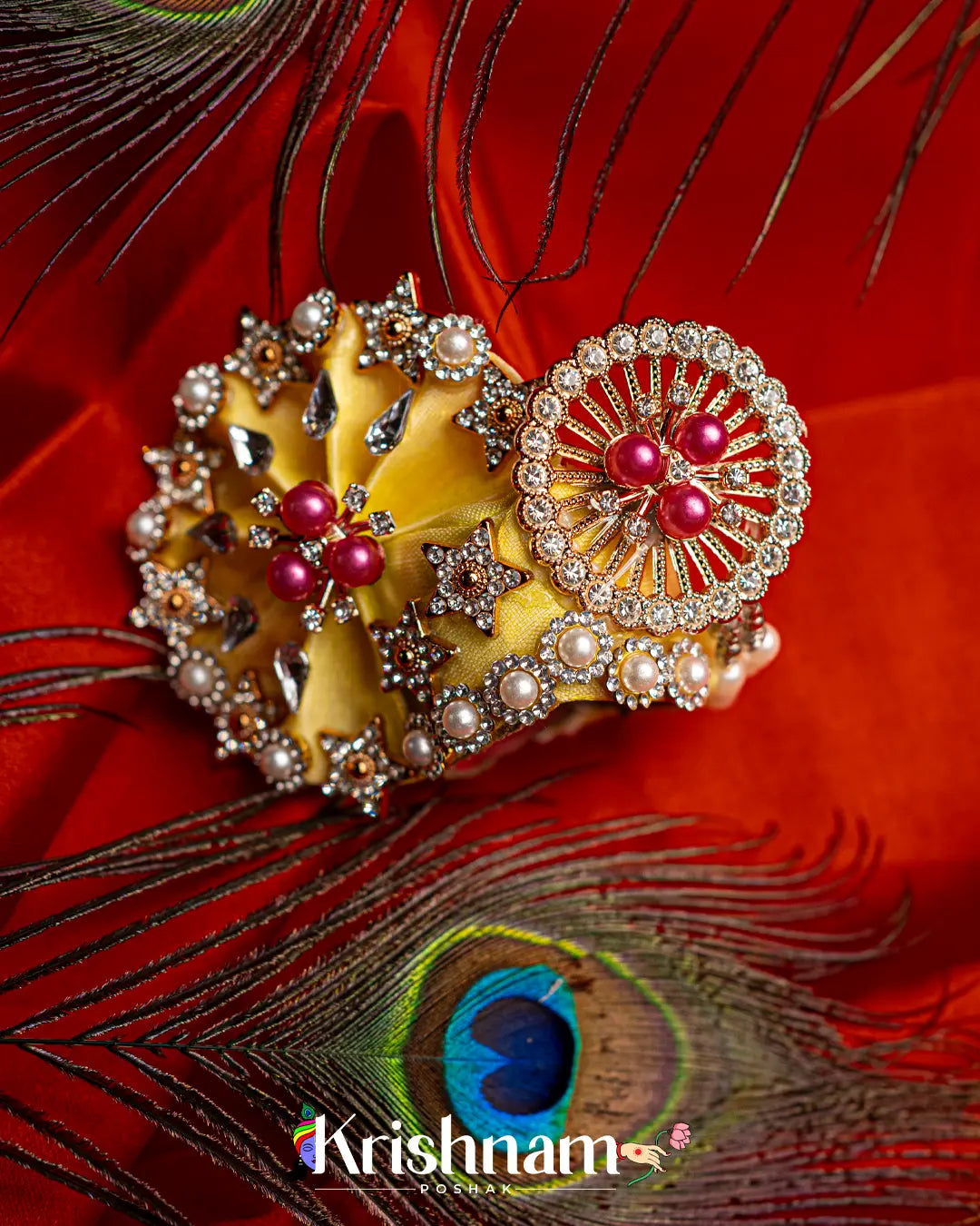 Heavy Pagdi For Shri Krishna & Laddu Gopal Ji - Krishnam Poshak