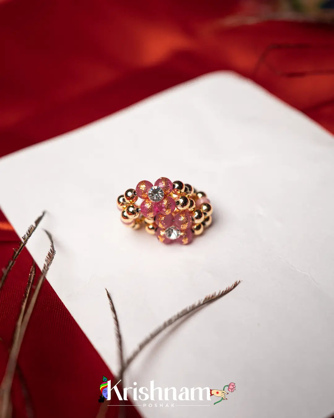 Kundan Moti Kangan for Shree Radha ,Shree Krishna & Laddu Gopal Ji (Fits to Size 0to5) (1 Set) - Krishnam Poshak