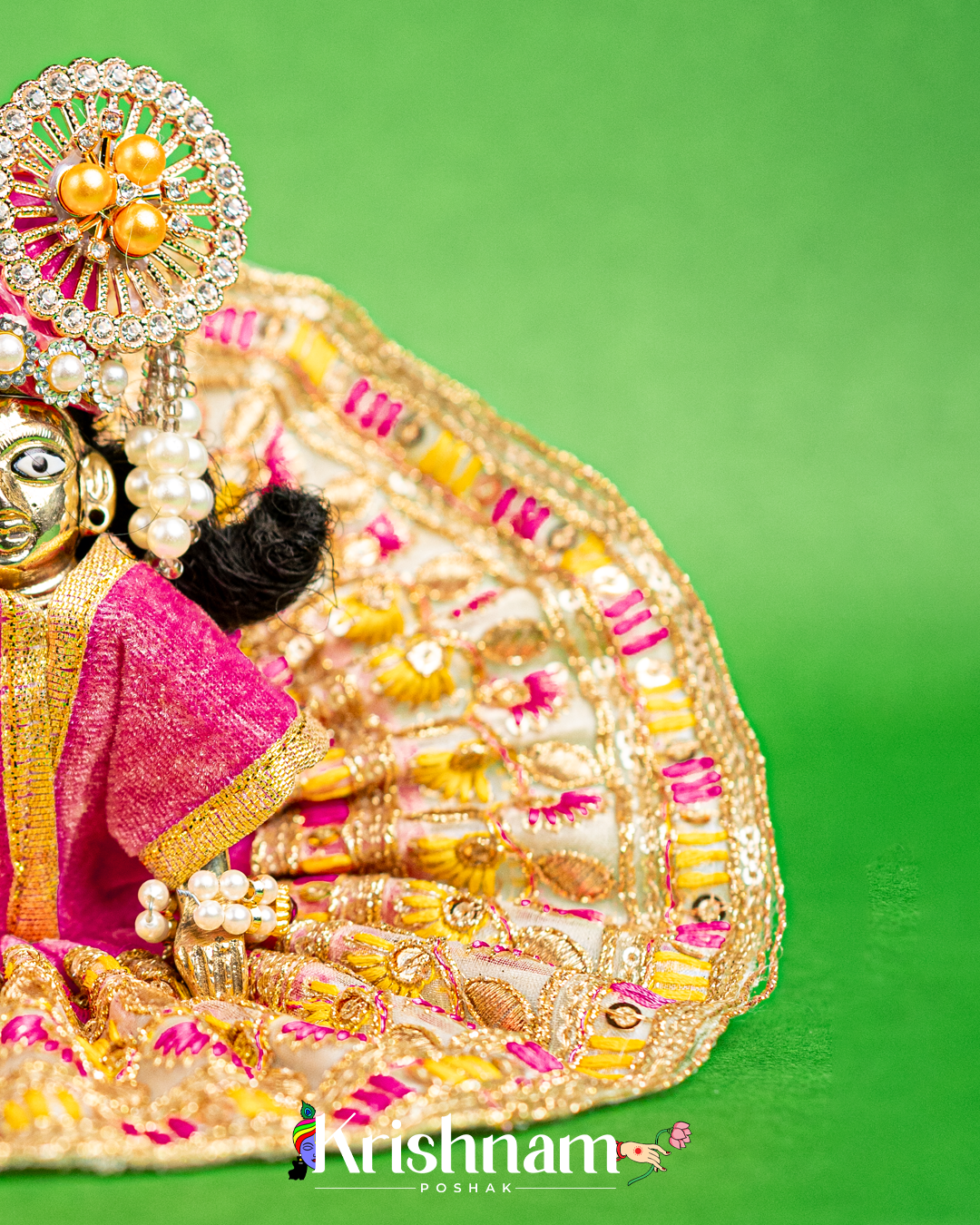 Velvet Pink Dress for Laddu Gopal (Pagdi Not Included)