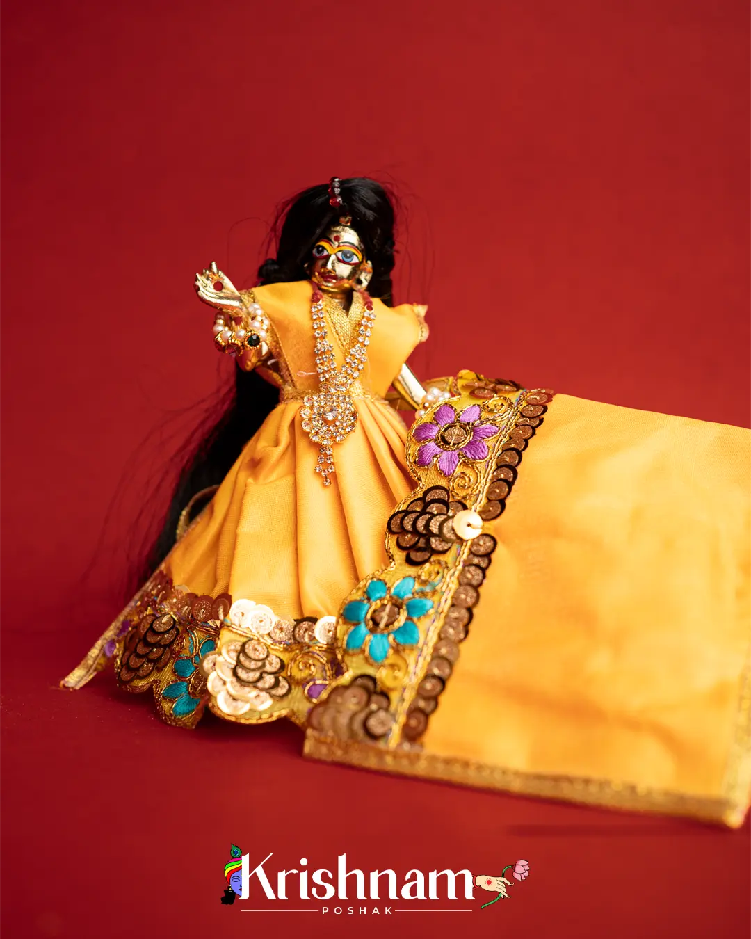 Embroidery Dress for Radha Krishna (Dress Only) (Pagdi Not Included) - Krishnam Poshak