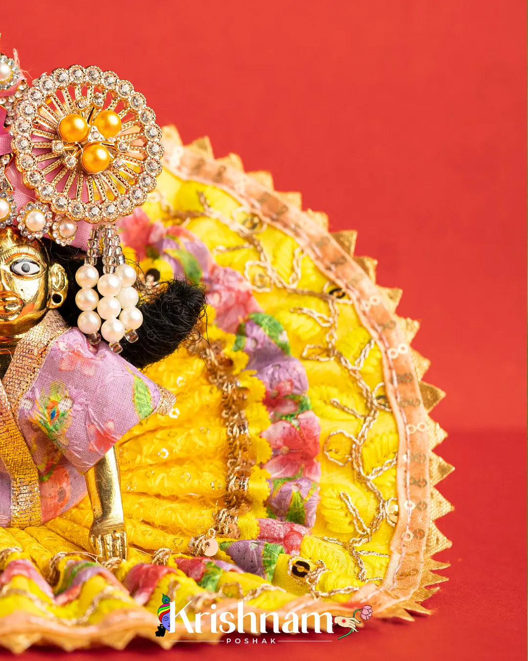 Cotton yellow Dress For Laddu Gopal (Without Pagdi ) - Krishnam Poshak