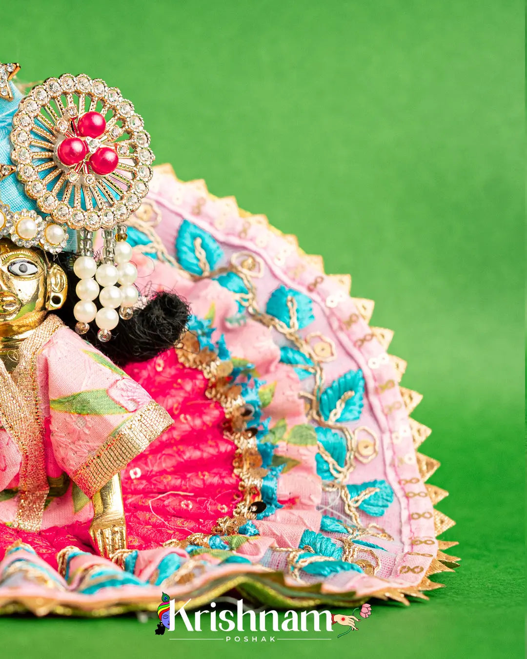Cotton Pink Dress For Laddu Gopal (Without Pagdi ) - Krishnam Poshak