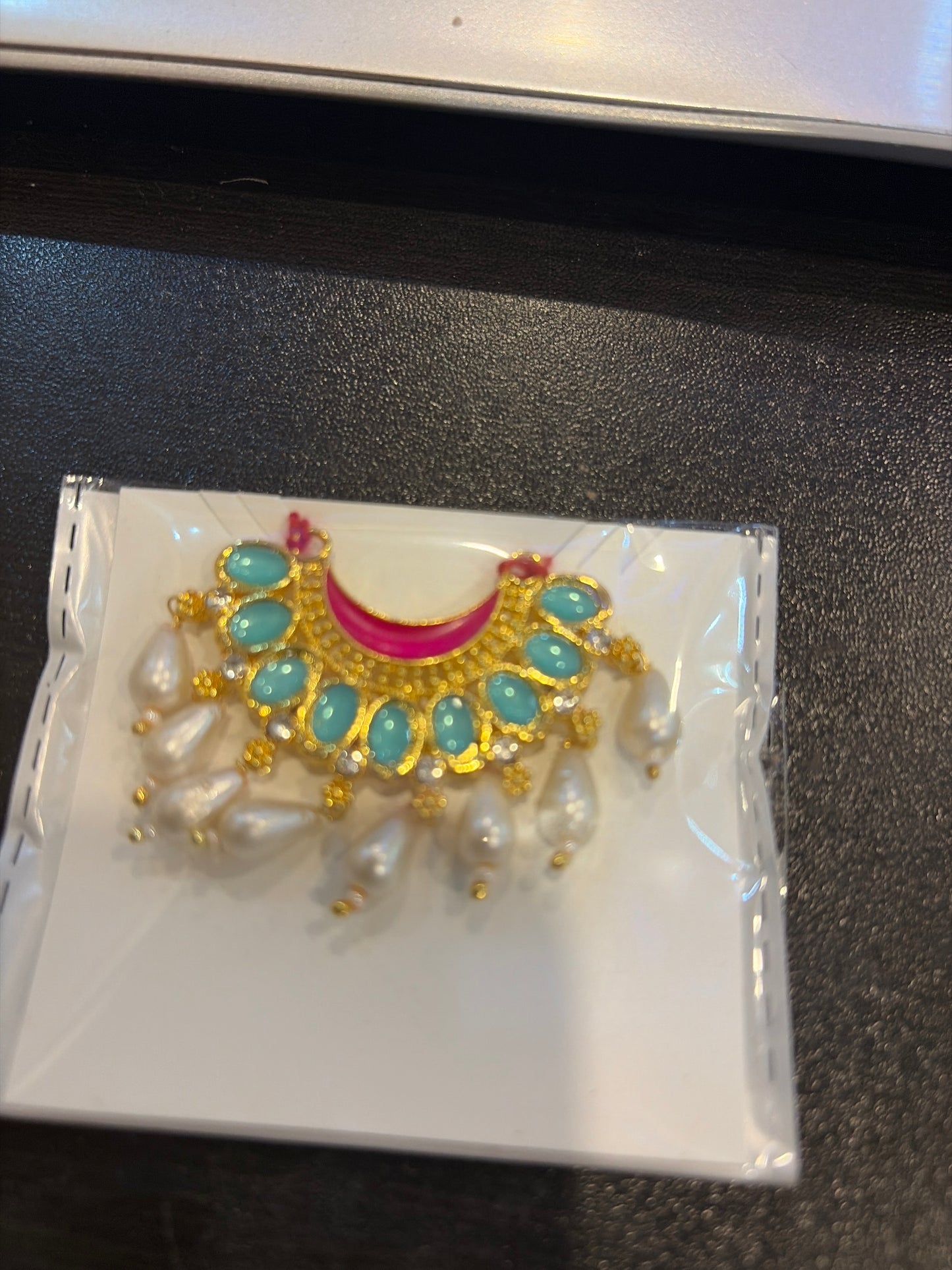 Choker Kundan Traditional Golden Jewellery For Laddu Gopal & Shri Radha (1 Inch Choker Size)
