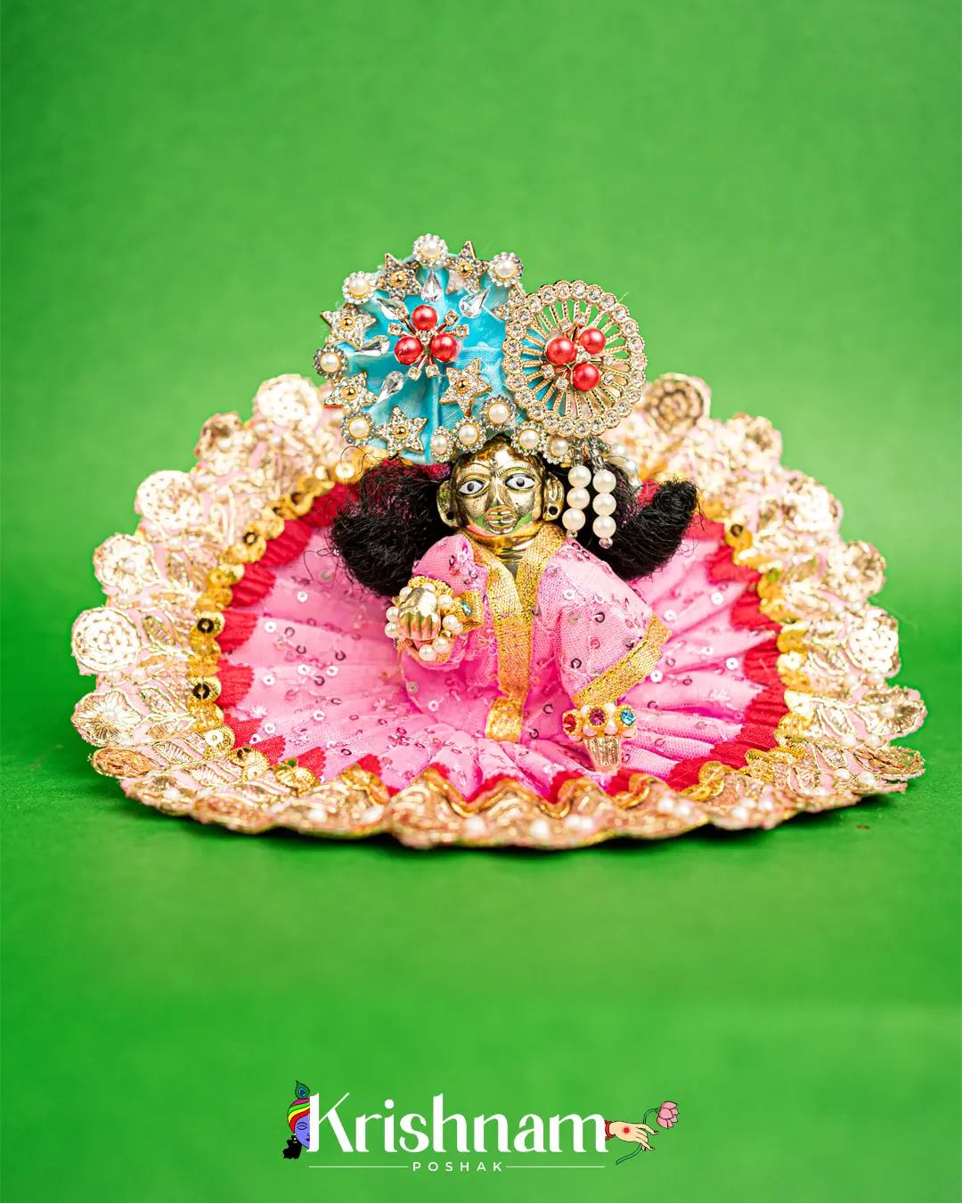 Laddu Gopal for Dress With Gotta Patti (6 Colors) (Pagdi Not Included) Krishnam Poshak