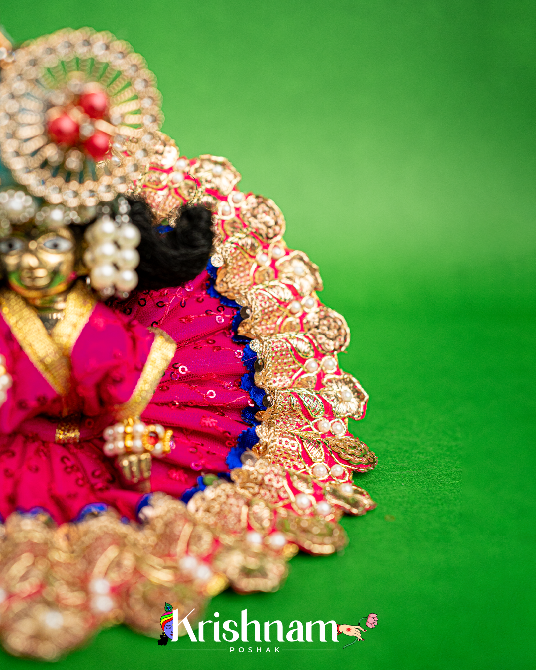 Pink Dress With Gotta Patti for Laddu Gopal (Pagdi Not Included)