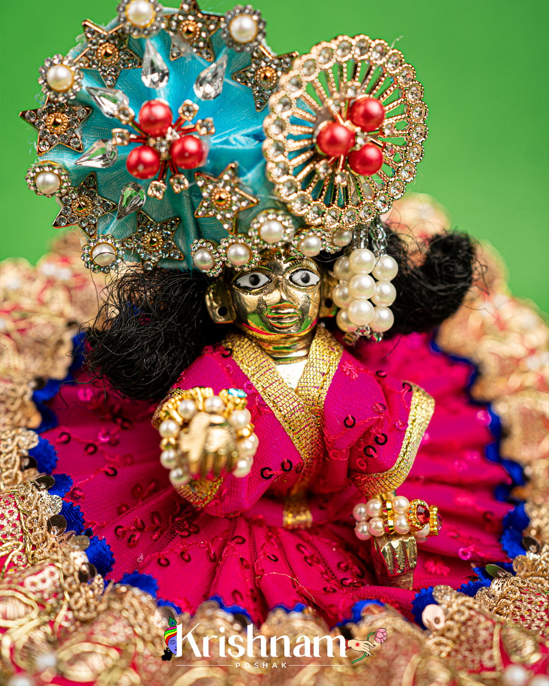 Pink Dress With Gotta Patti for Laddu Gopal (Pagdi Not Included)
