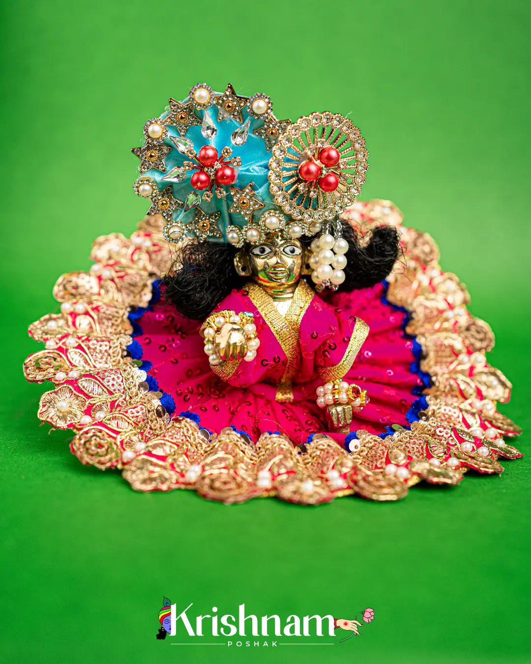 Laddu Gopal for Dress With Gotta Patti (6 Colors) (Pagdi Not Included) Krishnam Poshak