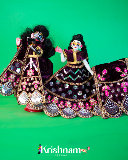 Velvet Heavy dress for Radha Krishna ji (Winter Collection) (6 Colors)