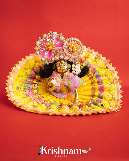 Cotton yellow Dress For Laddu Gopal (Without Pagdi )