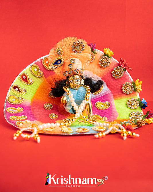 Multicolor Handmade Dress For Laddu Gopal (Pagdi & Patka Included)