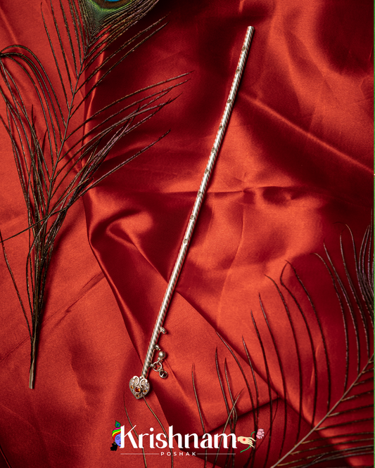 Elegant Holy Silver Handmade Shree Krishna flute & Laddu Gopala Flute (26.5 Grams Approx.)