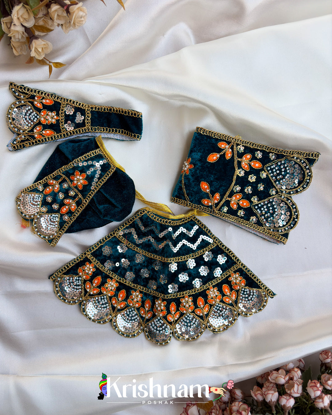 Velvet Heavy dress for Radha Krishna ji (Winter Collection) (6 Colors)