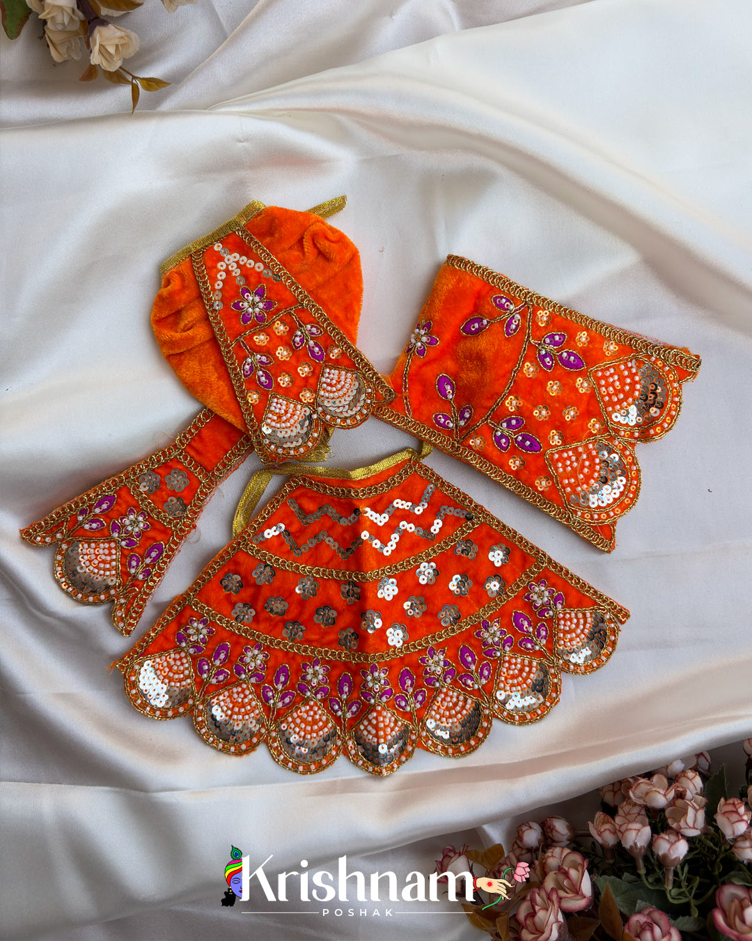 Velvet Heavy dress for Radha Krishna ji (Winter Collection) (6 Colors)