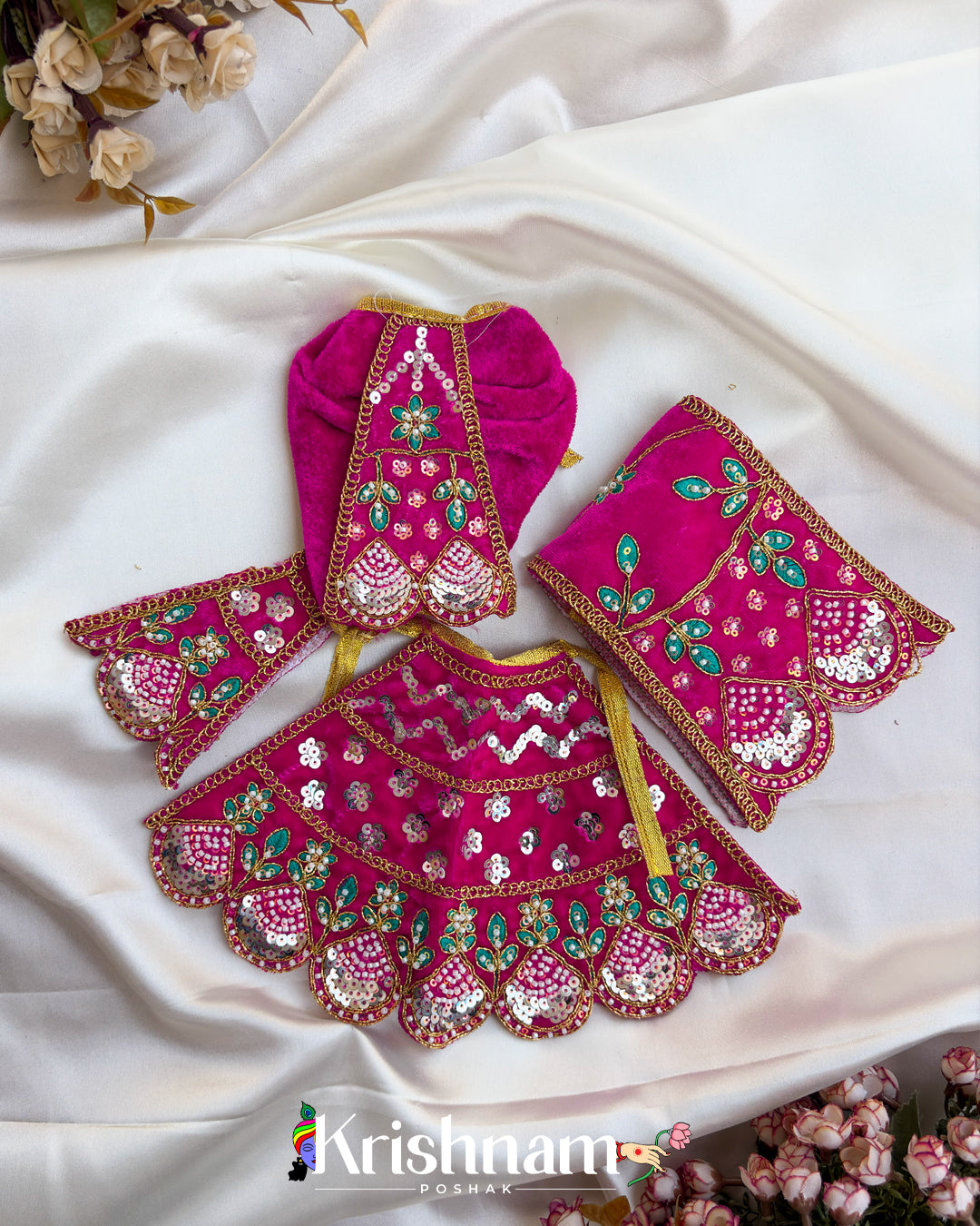 Velvet Heavy dress for Radha Krishna ji (Winter Collection) (6 Colors)