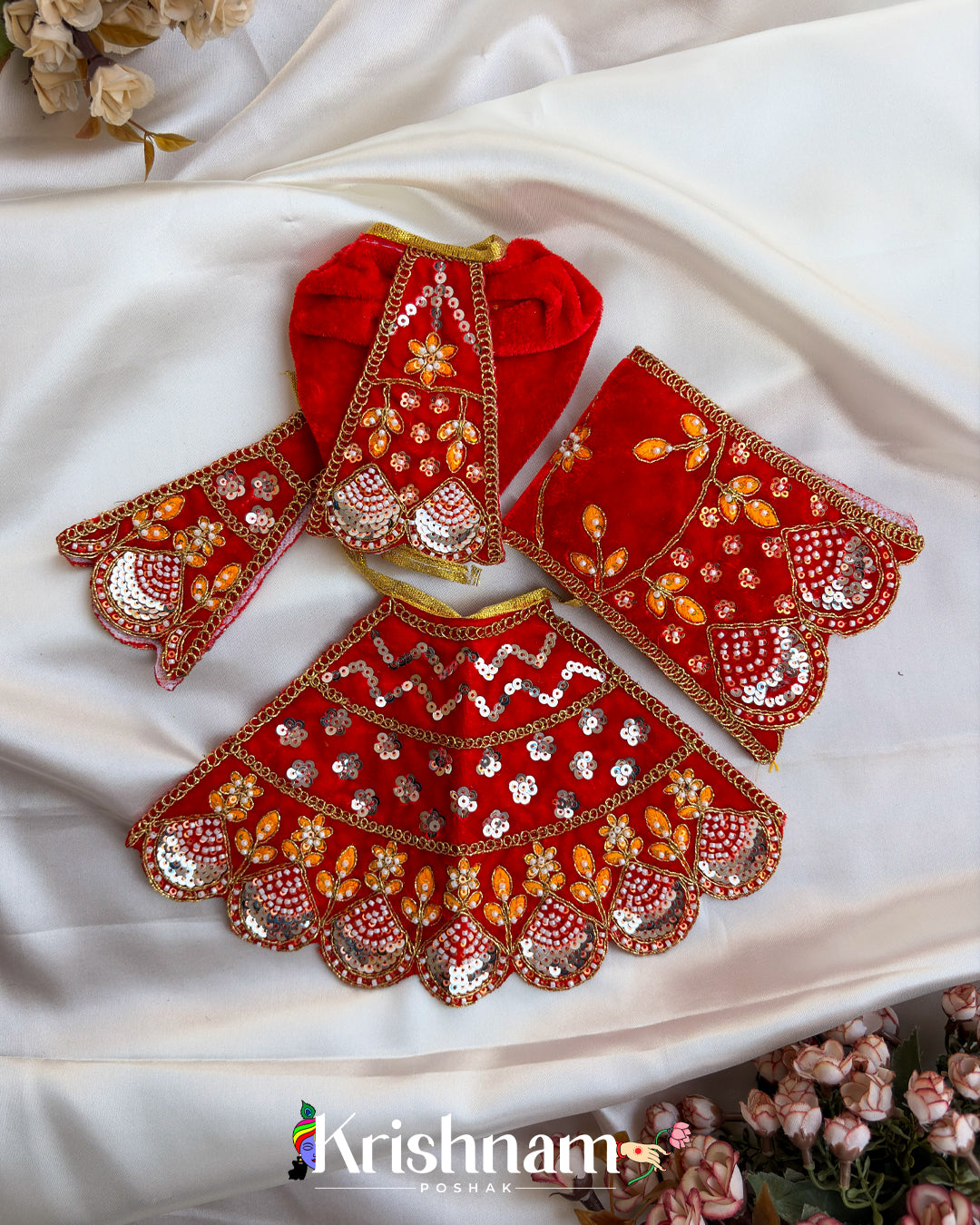 Velvet Heavy dress for Radha Krishna ji (Winter Collection) (6 Colors)