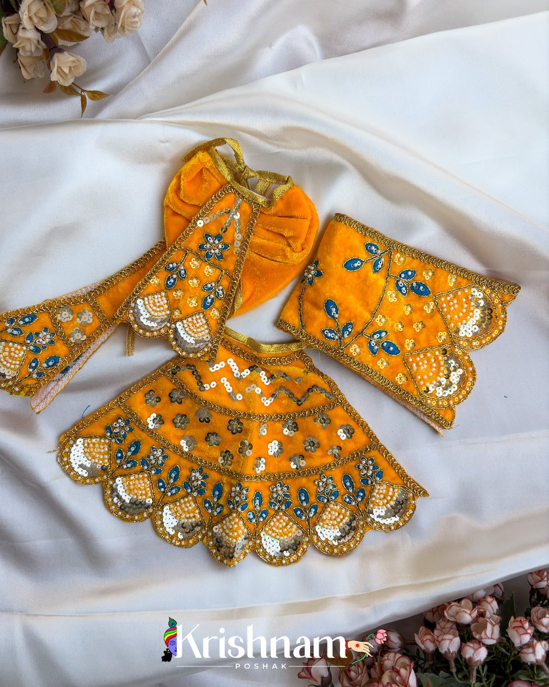 Velvet Heavy dress for Radha Krishna ji (Winter Collection) (6 Colors)