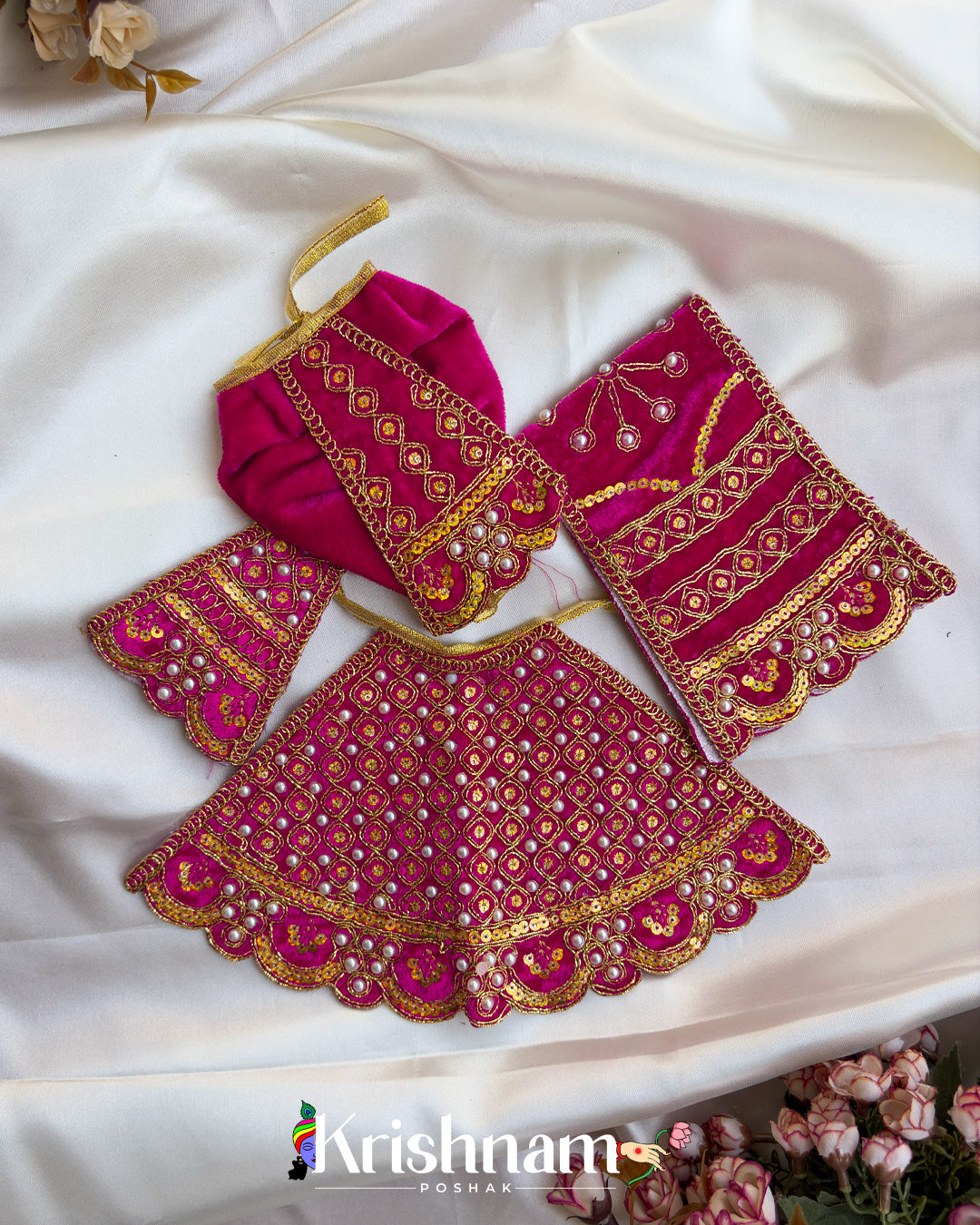 Velvet Heavy dress for Radha Krishna ji (6 Colors) (Winter Collection)