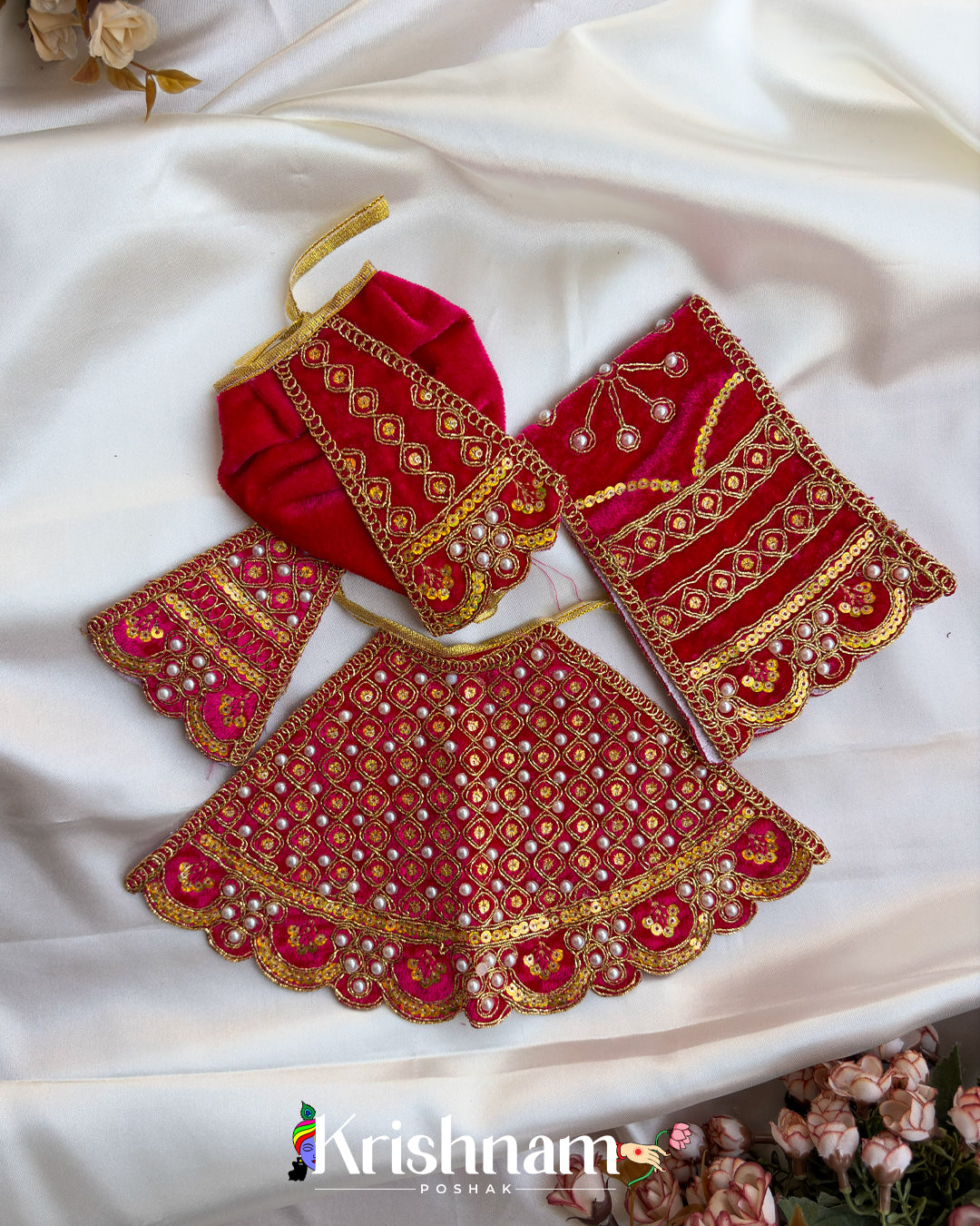 Velvet Heavy dress for Radha Krishna ji (6 Colors) (Winter Collection)