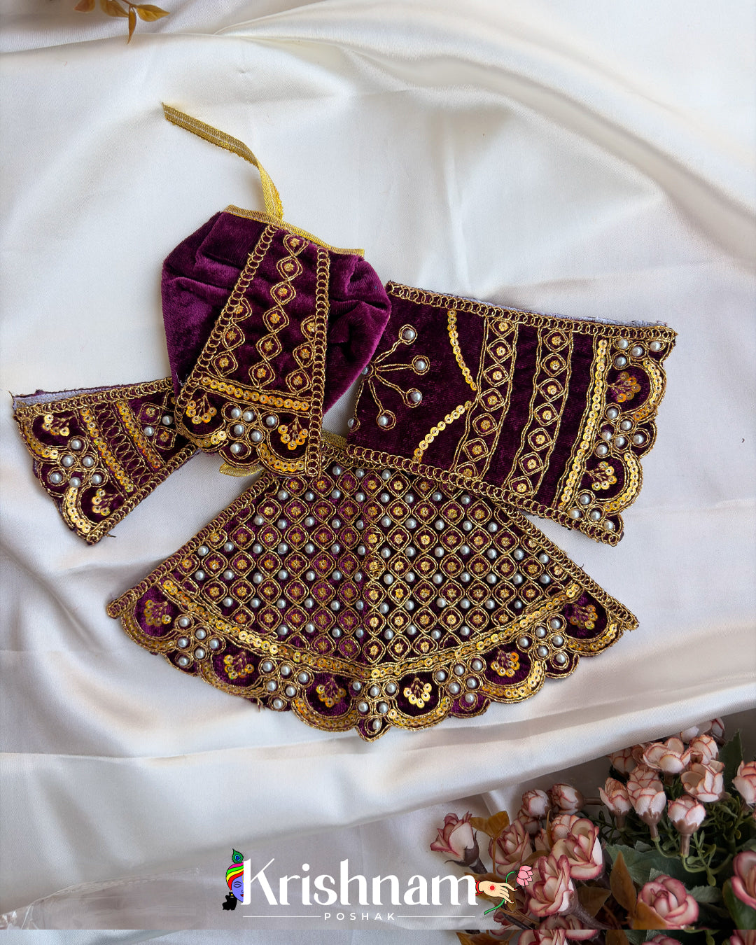 Velvet Heavy dress for Radha Krishna ji (6 Colors) (Winter Collection)