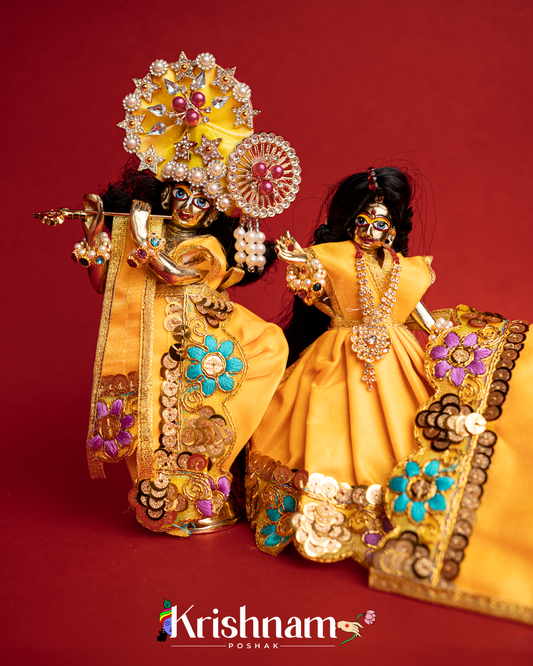 Embroidery Dress for Radha Krishna (Dress Only) (Pagdi Not Included)