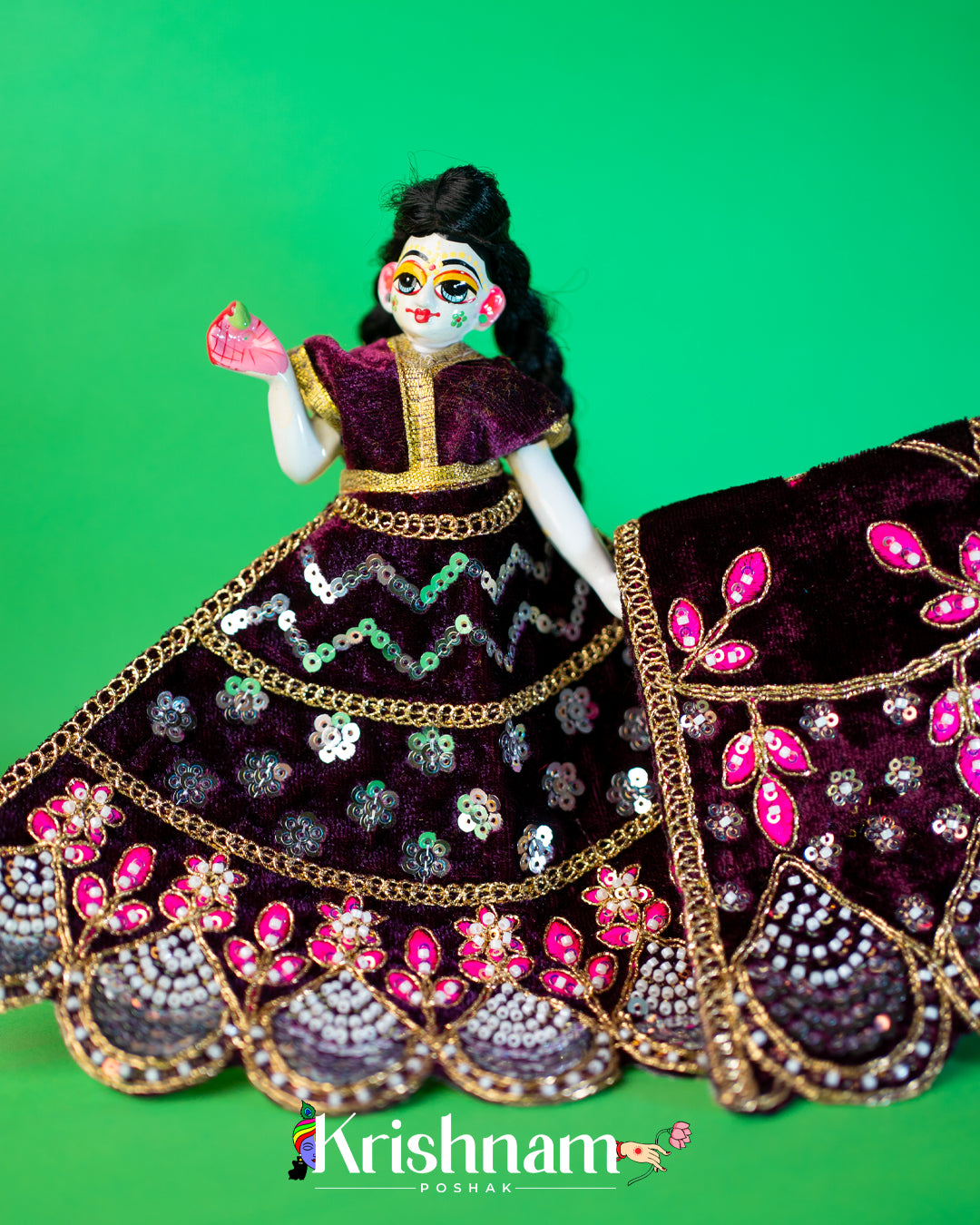 Velvet Heavy dress for Radha Krishna ji (Winter Collection) (6 Colors)