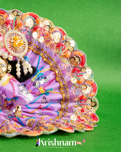 Net Purple Dress With Thread work For Laddu Gopal (Without Pagdi )