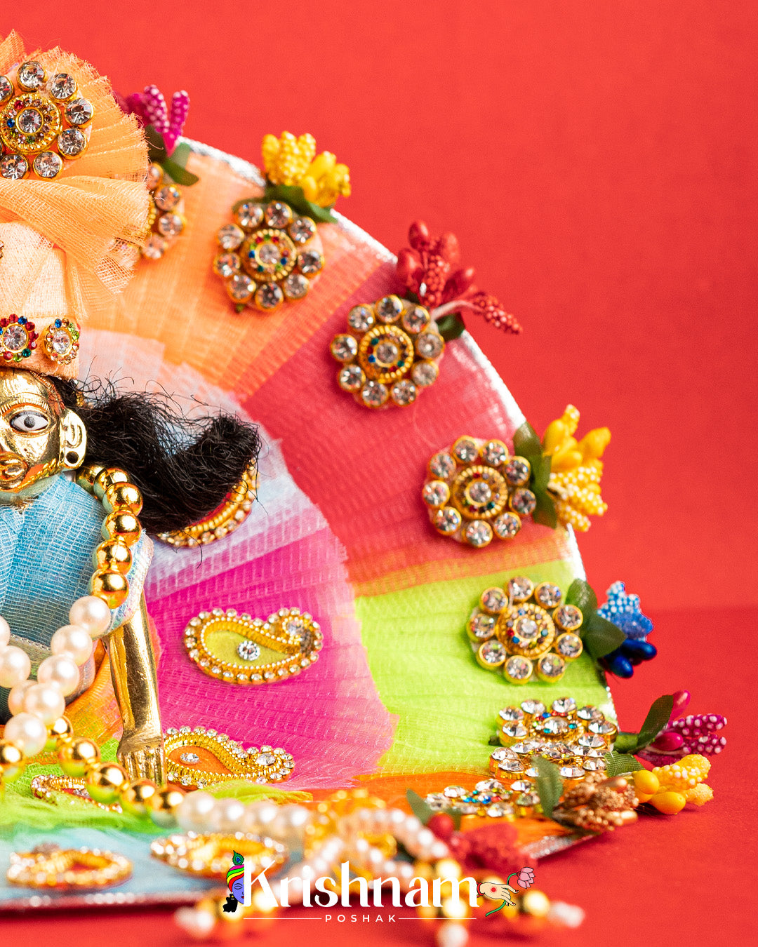 Multicolor Handmade Dress For Laddu Gopal (Pagdi & Patka Included)