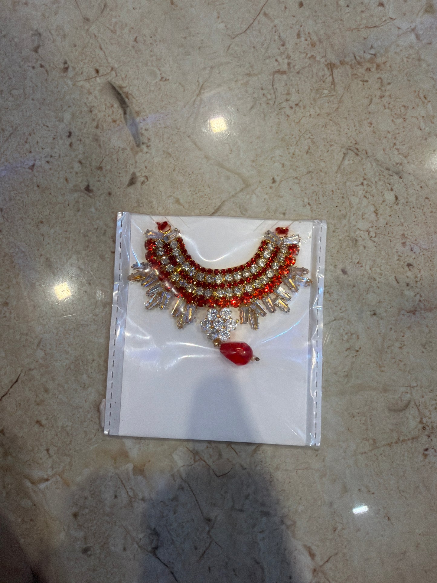 Choker AD Kundan Multi Moti Latkan Heavy Jewellery For  Laddu Gopal & Shri Radha (2 Inch Choker Size)