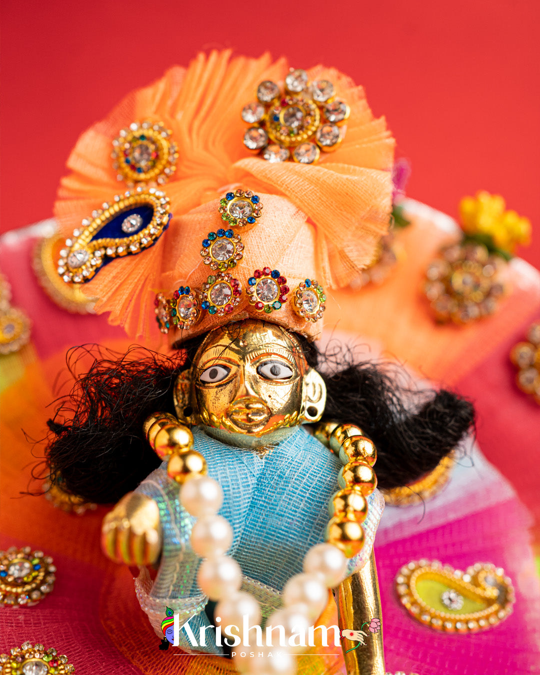 Multicolor Handmade Dress For Laddu Gopal (Pagdi & Patka Included)