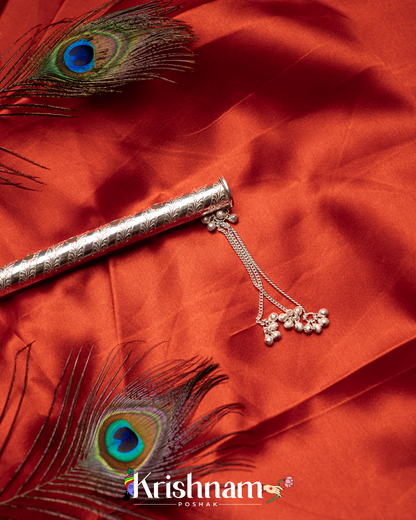 Elegant Holy Silver Handmade Lord Krishna flute, Laddu Gopala Flute (71 Grams Approx.)