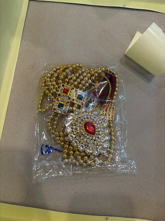 Big Pendent With Moti Mala Jewellery For  Shreenath Ji, Laddu Gopal & Shri Krishna, Radha
