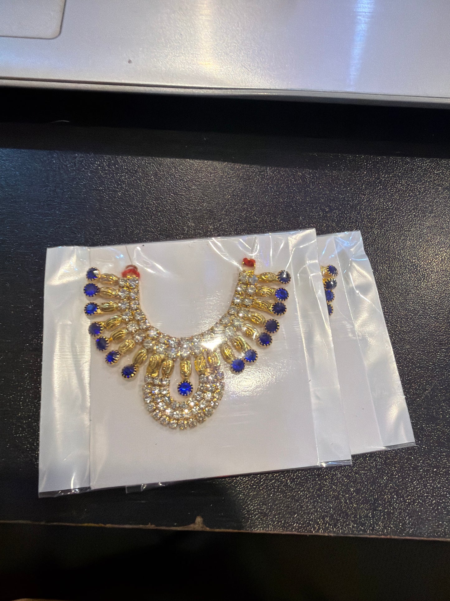 Choker AD Kundan String Golden Round AD Latkan Heavy Jewellery For  Laddu Gopal & Shri Radha (2 Inch Choker Size)