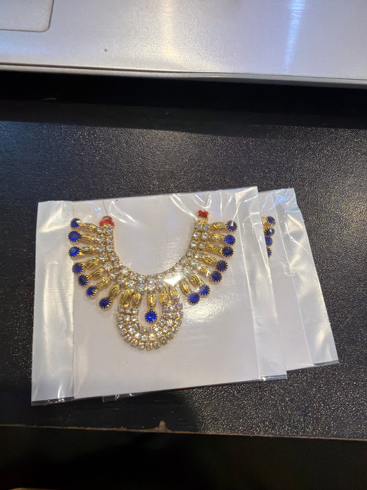 Choker AD Kundan String Golden Round AD Latkan Heavy Jewellery For  Laddu Gopal & Shri Radha (2 Inch Choker Size)