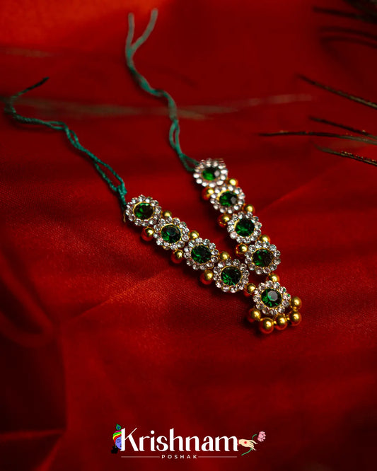 Kundan Moti Neck Mala for Shri Krishna, Radha & Laddu Gopal Ji (Size 0to4) - Krishnam Poshak