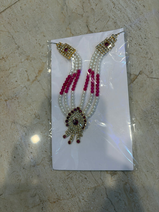Big Pendent With Moti Stip AD Stone Heavy Jewellery For  Shreenath Ji, Laddu Gopal & Shri Krishna, Radha