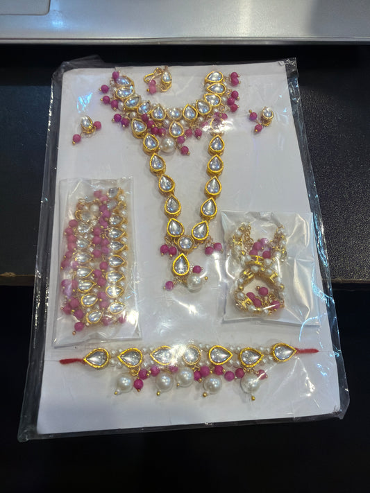 Set Of 6 Jewellery For  Shreenath Ji, Laddu Gopal & Shri Krishna, Radha