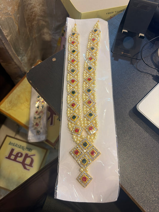Moti Strip AD Stone Heavy Jewellery (12 Inch Mala length)