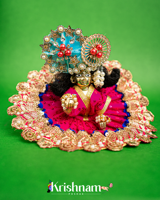 Pink Dress With Gotta Patti for Laddu Gopal (Pagdi Not Included)