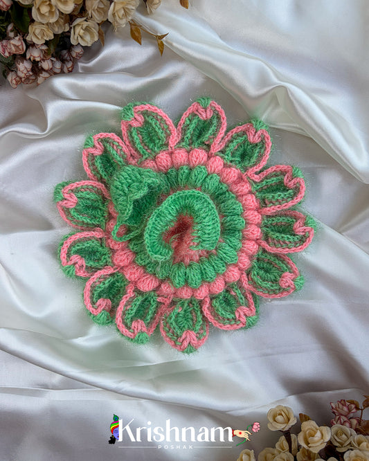 Woolen dress Pink Green Floral for laddu Gopal ji & Radha Krishna (Winter Collection)